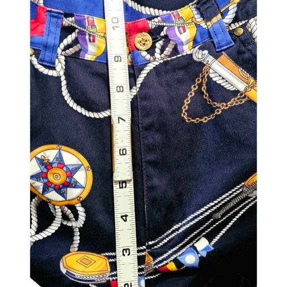 Vintage Lauren Ralph Lauren Nautical Print Pants Size 2 Ankle Blue - Picture 5 of 7